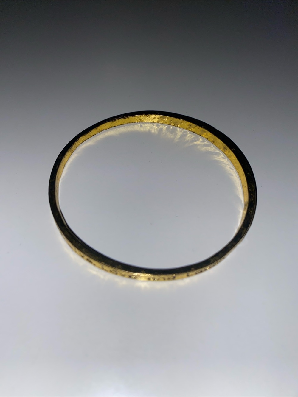 Thin Textured Gold Tone Bangle Bracelet